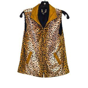 Animal Print Women''s Top, Zipper Front, 100% Polyester Size 8